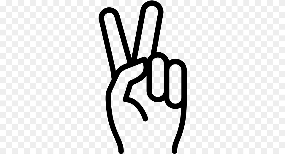 Peace Rubber Stamp Victory Sign Transparent Background, Gray Png Image