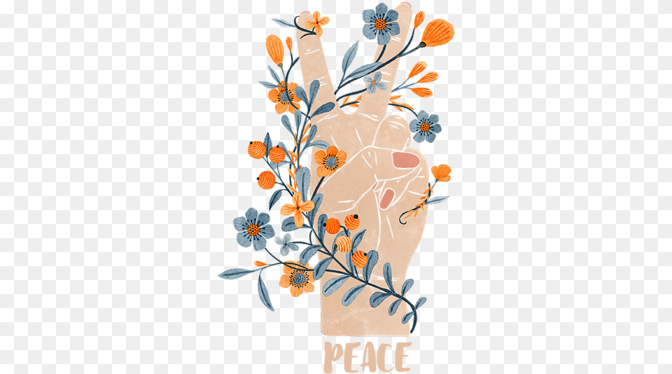 Peace Sign And Flowers, Art, Floral Design, Graphics, Pattern Png