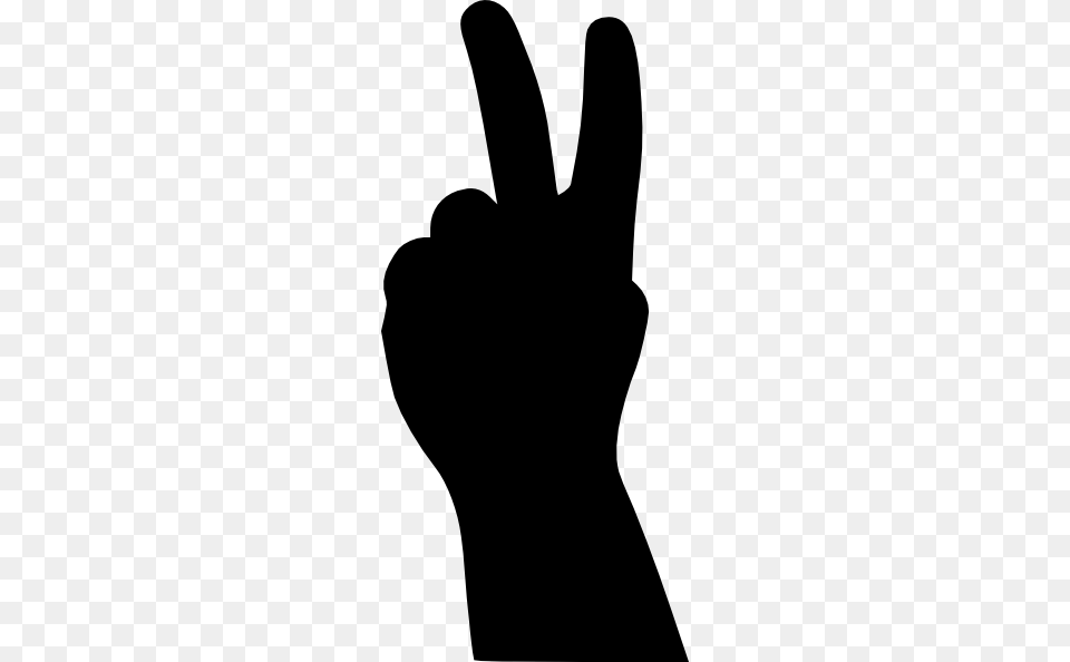 Peace Sign Art Clipart Image, Glove, Clothing, Silhouette, Body Part Free Png Download