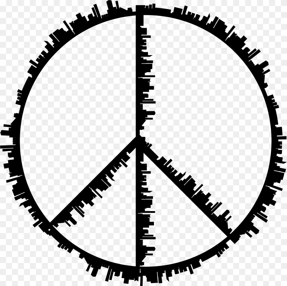 Peace Sign City Silhouette Clip Arts, Gray Free Png Download