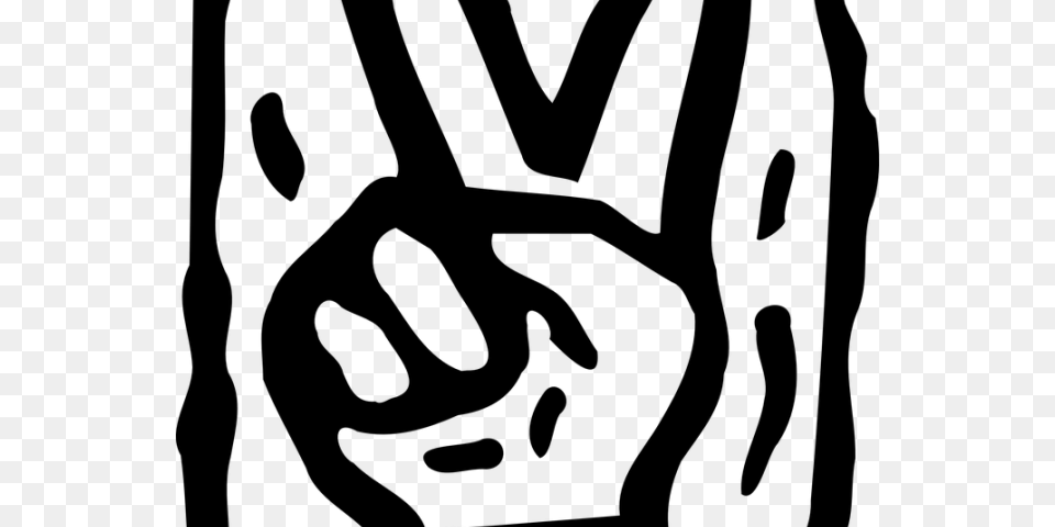 Peace Sign Clipart Finger, Gray Png