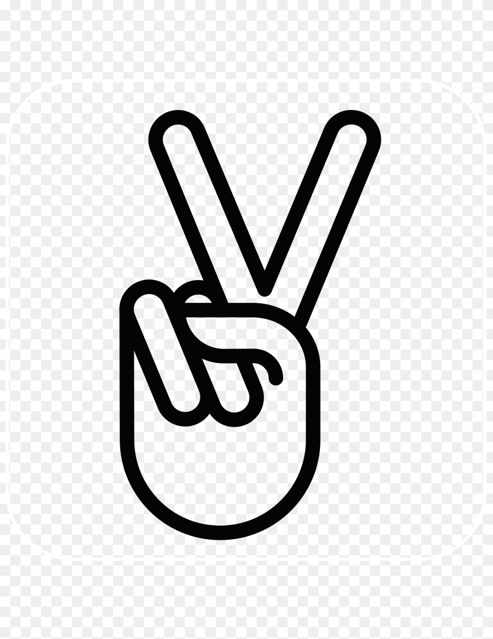 Peace Sign Clipart Two Finger, Cutlery, Smoke Pipe, Stencil, Fork Free Png Download