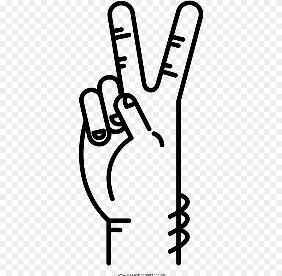Peace Sign Coloring, Gray Free Png Download
