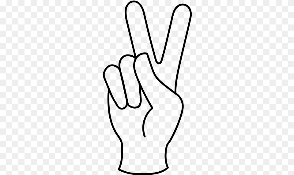Peace Sign Fingers Clipart, Gray Free Png Download