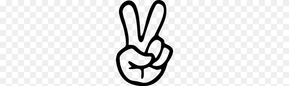 Peace Sign Hand, Gray Free Transparent Png