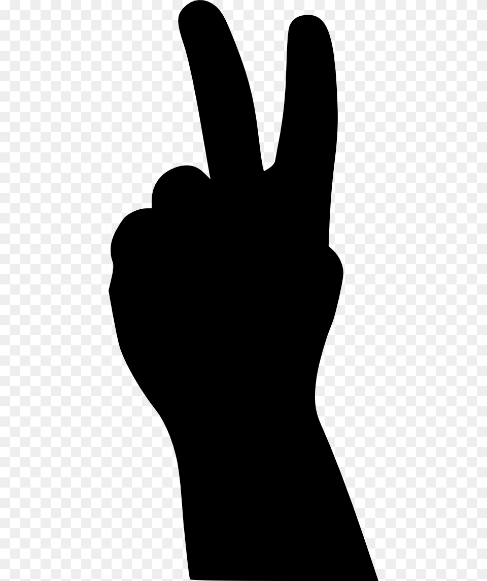 Peace Sign Hand Clipart, Silhouette, Body Part, Person, Clothing Png Image
