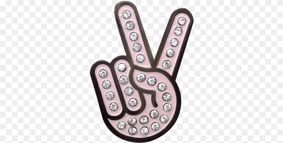 Peace Sign Hand Gesture Ball Marker Amp Hat Clip With Readygolf Peace Sign Hand Gesture Ball Marker, Accessories, Diamond, Gemstone, Jewelry Free Png