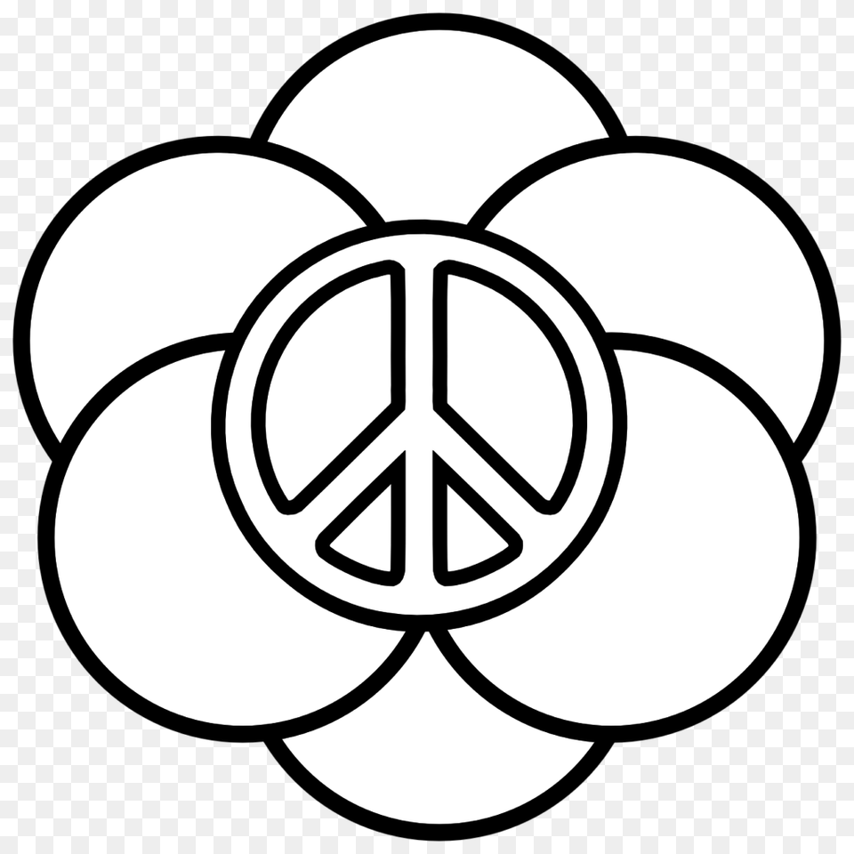 Peace Sign Mandala Coloring Pages, Symbol, Logo, Emblem Free Png Download