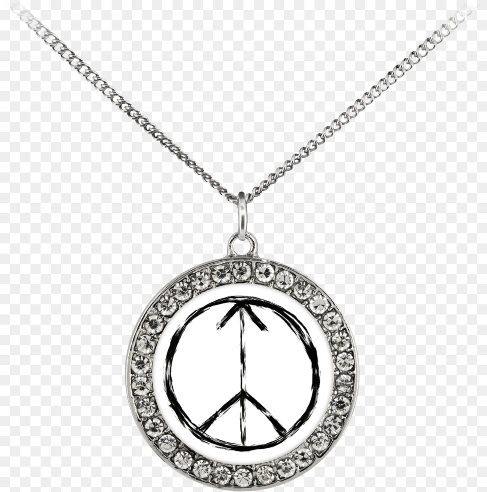 Peace Sign Necklace Transparent, Accessories, Jewelry, Pendant, Diamond Png Image