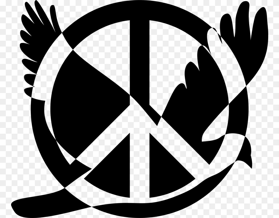 Peace Sign Symbol Animal Bird Dove Flying Svg Dove With Peace Sign, Gray Free Png Download
