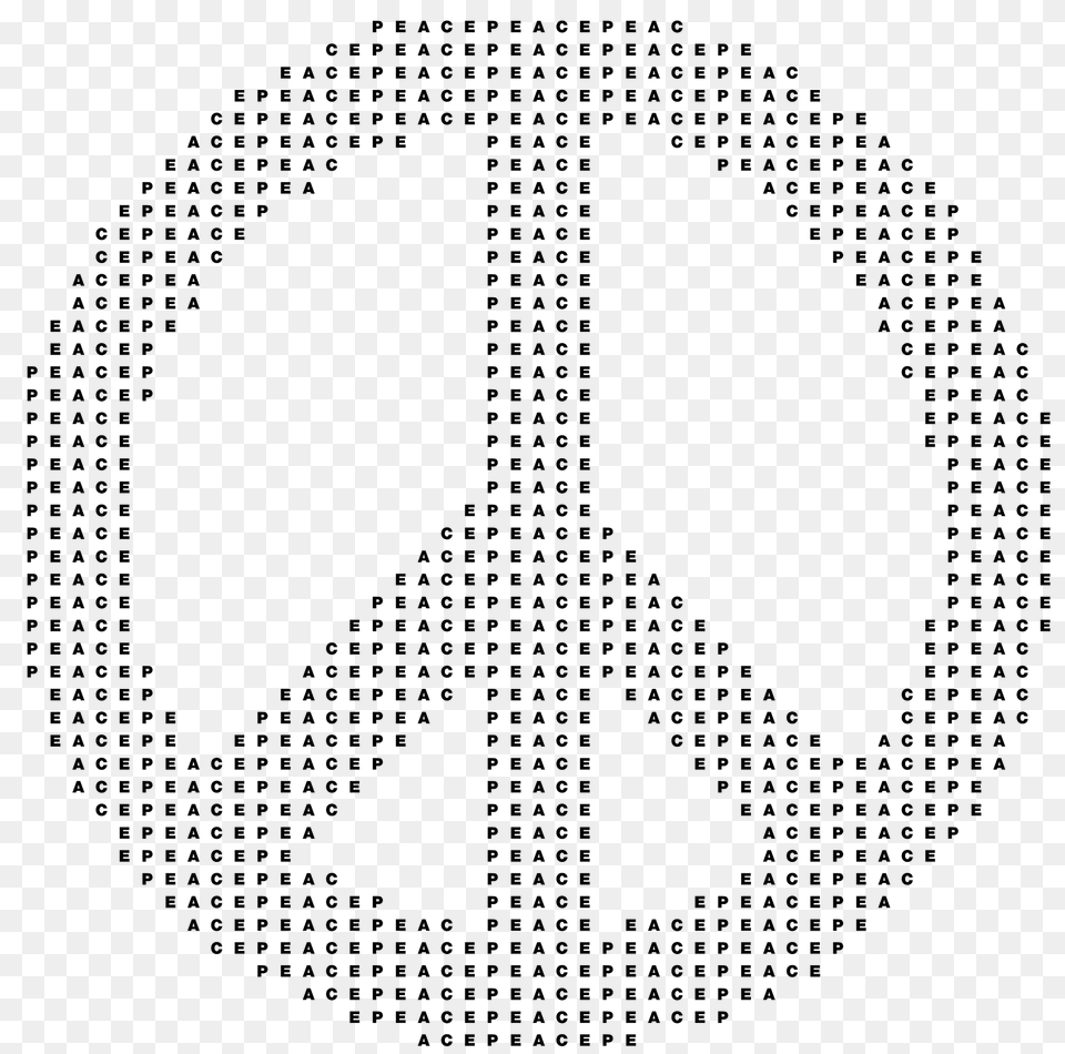 Peace Sign Typography Clipart, Symbol, Pattern Free Png Download