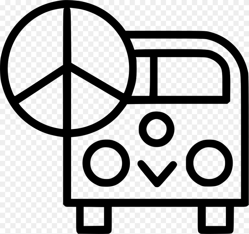 Peace Sign Van Comments Space Probe Transparent Background, Bus Stop, Outdoors, Stencil, Symbol Free Png