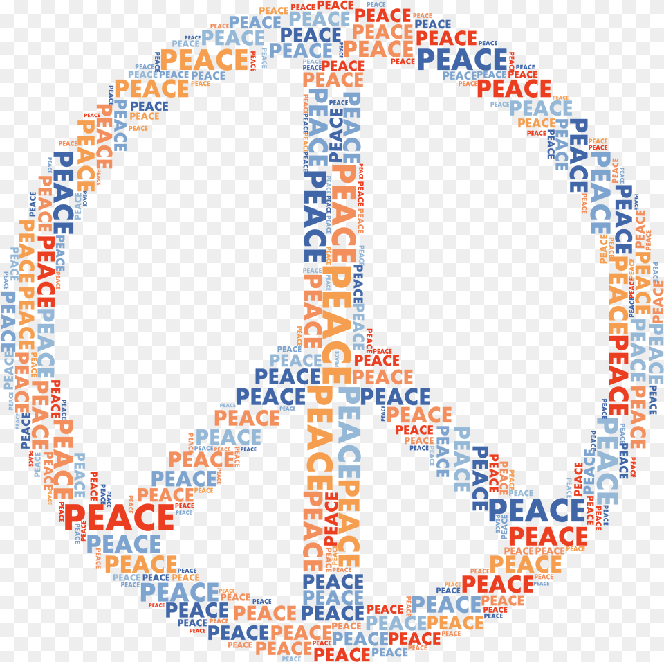 Peace Sign Word Cloud No Background Peace Sign With Peace Word, Cross, Symbol, Scoreboard, Art Png