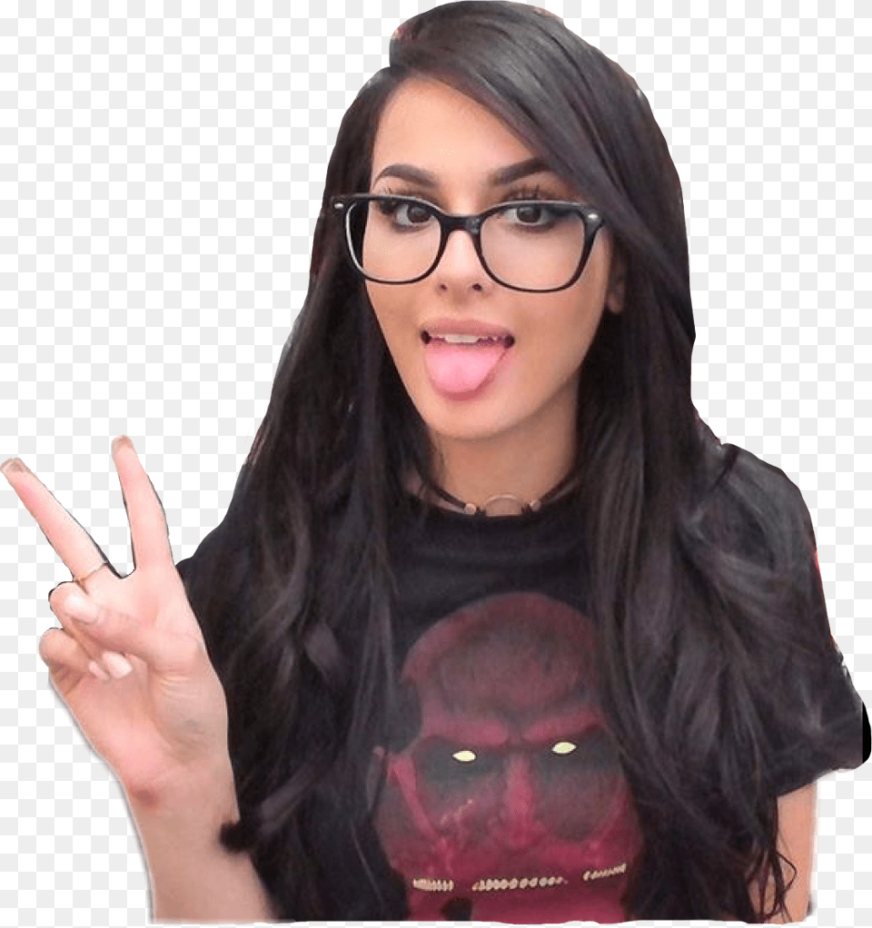 Peace Sssniperwolf Freetoedit Azzyland And Sssniperwolf Collab, Portrait, Photography, Face, Person Png