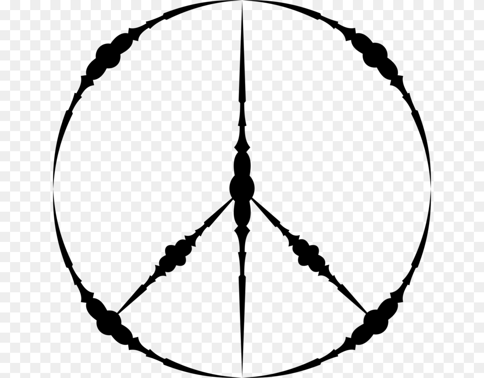 Peace Symbols Black And White V Sign Drawing, Gray Free Transparent Png