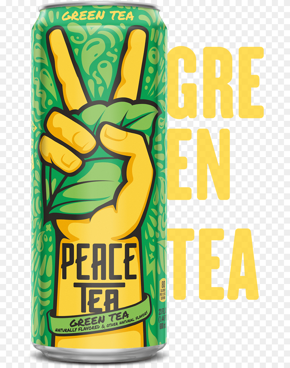 Peace Tea Green Drinking Caffeinated Drink, Tin, Can Png