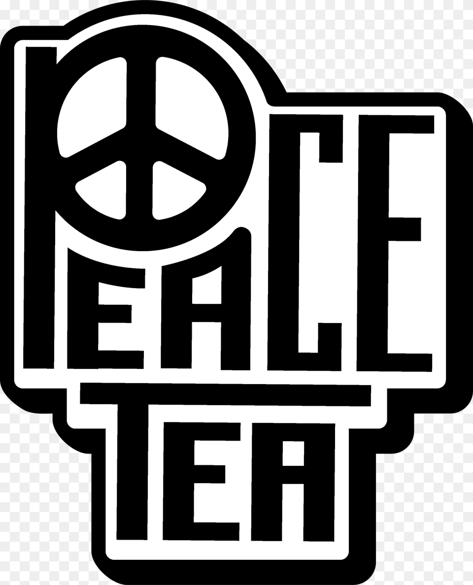 Peace Tea Logo Black And White, Stencil, Symbol, Sign Free Transparent Png
