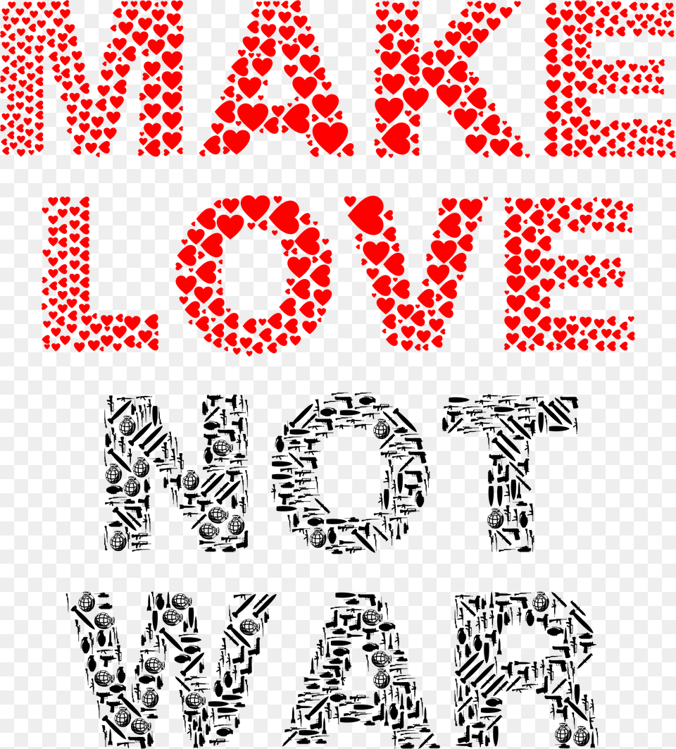 Peace Word Clipart Make Love Not War, Text Free Transparent Png