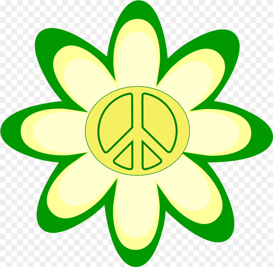 Peace Yellow Green Flower Clipart, Daisy, Plant, Logo, Light Free Png Download
