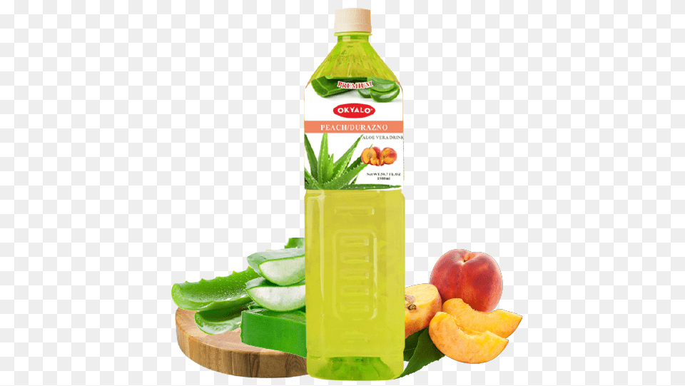 Peach Aloe Vera Juice Drink, Apple, Food, Fruit, Plant Png Image