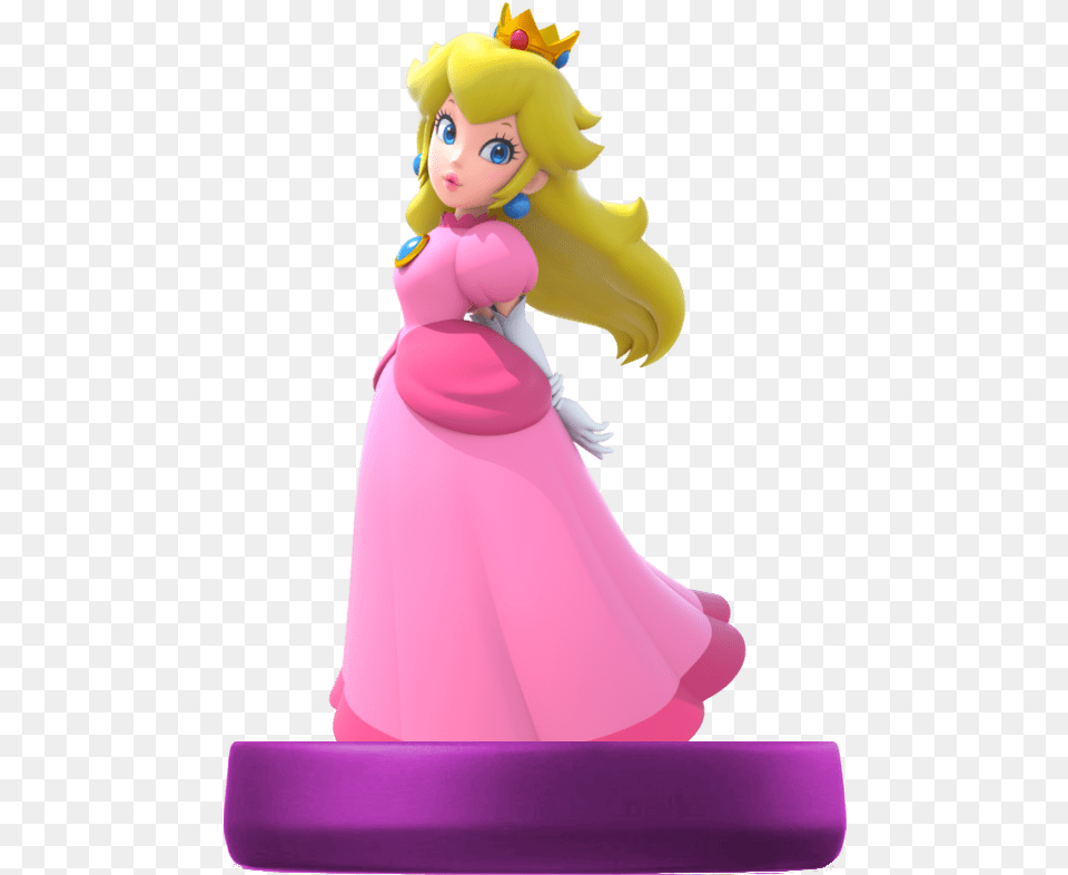 Peach Amiibo Super Mario Characters, Figurine, Baby, Person, Cream Free Transparent Png