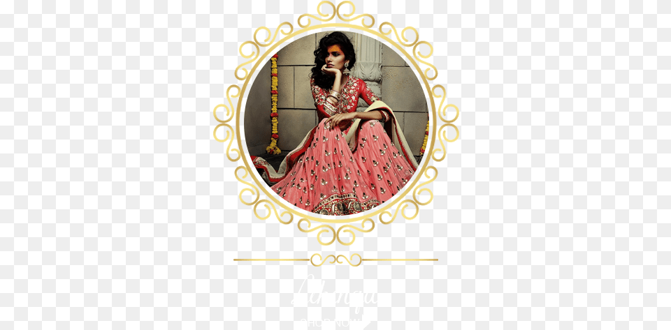 Peach And Red Colour Bridal Lehenga, Advertisement, Clothing, Dress, Formal Wear Png Image
