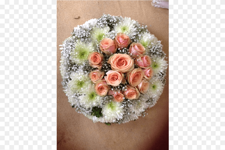 Peach And White Round Wreath Bouquet, Art, Floral Design, Flower, Flower Arrangement Png