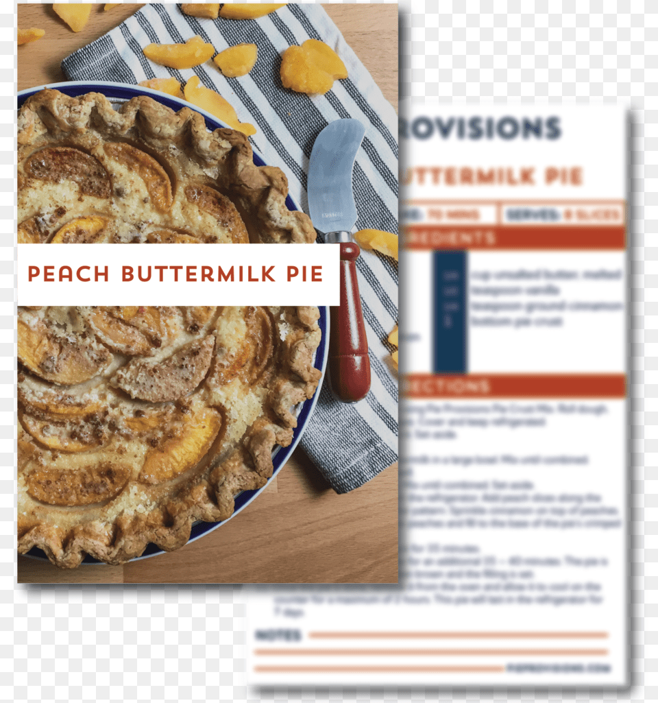 Peach Buttermilk Recipe Card Pepperoni, Cake, Dessert, Food, Pie Png