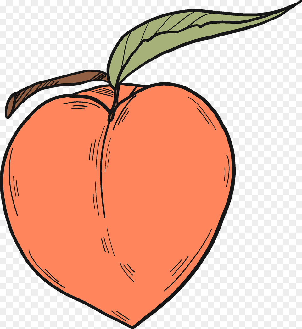 Peach Clipart, Food, Fruit, Plant, Produce Png