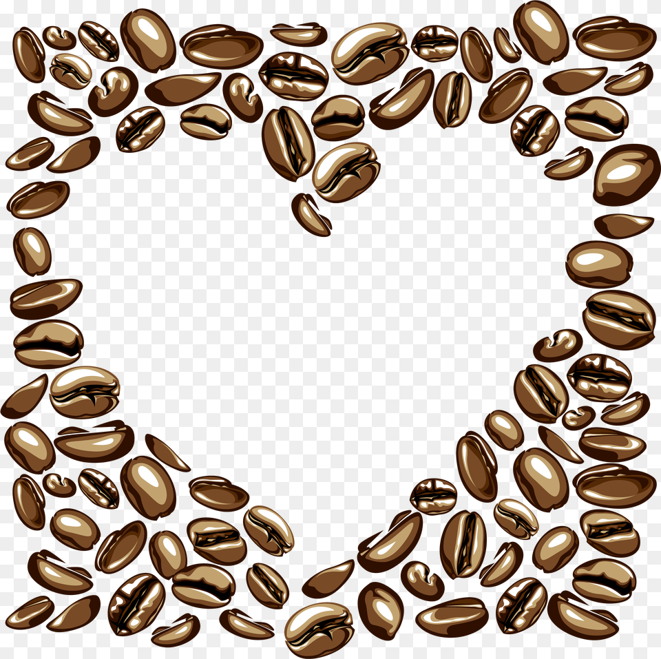 Peach Clipart Heart Coffee Beans Hearts Clipart, Beverage Free Png Download