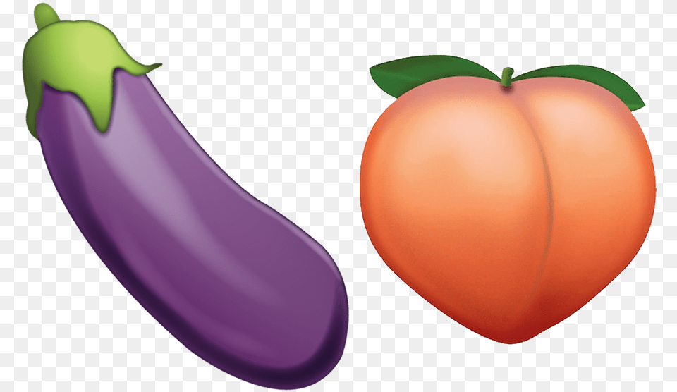 Peach Emoji Transparent Peach Emoji, Food, Produce, Eggplant, Plant Free Png Download