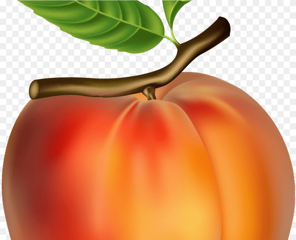 Peach Emoji With Crown Clipart Transparent Peach Fruit, Food, Plant, Produce Free Png