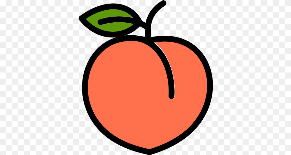 Peach Fruit Icon And Svg Vector Peachy Fruit Vector, Food, Plant, Produce, Astronomy Free Png Download