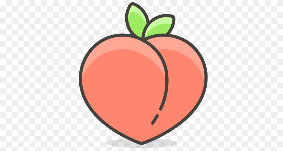 Peach Icon Of Vector Emoji, Produce, Food, Fruit, Plant Png Image