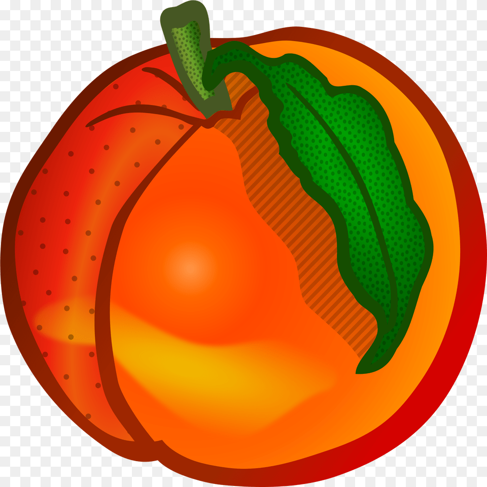 Peach Clipart Clipart Peach, Food, Fruit, Plant, Produce Png Image