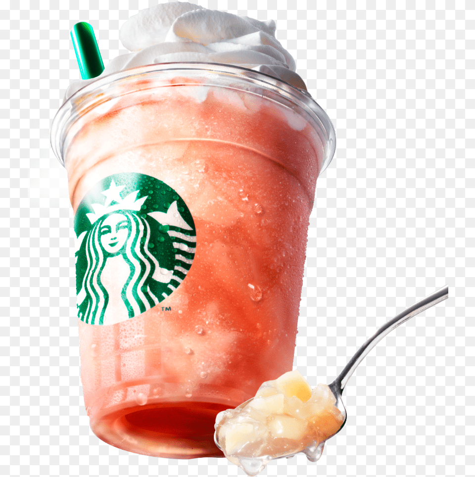 Peach In Peach Frappuccino Starbucks New Logo 2011, Cream, Dessert, Food, Ice Cream Free Transparent Png