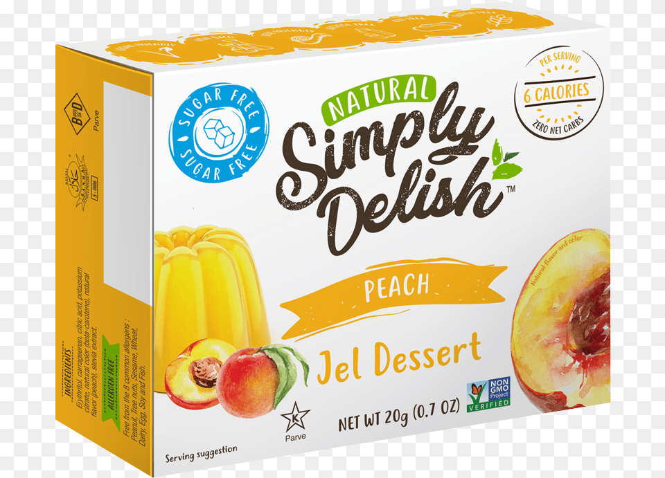 Peach Jelly Simply Delish Jel Dessert Orange, Food, Fruit, Plant, Produce Free Transparent Png
