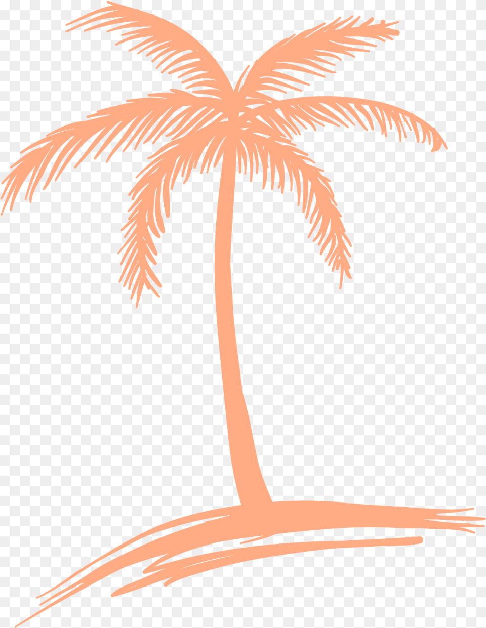 Peach Palm Tree Logo Simple Palm Tree Drawing, Palm Tree, Plant, Animal, Bird Png Image
