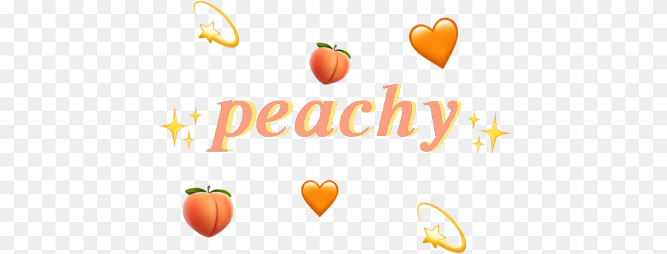 Peach Peachy Aesthetic Emojis Word Aestheticwords Heart, Food, Fruit, Plant, Produce Free Png Download