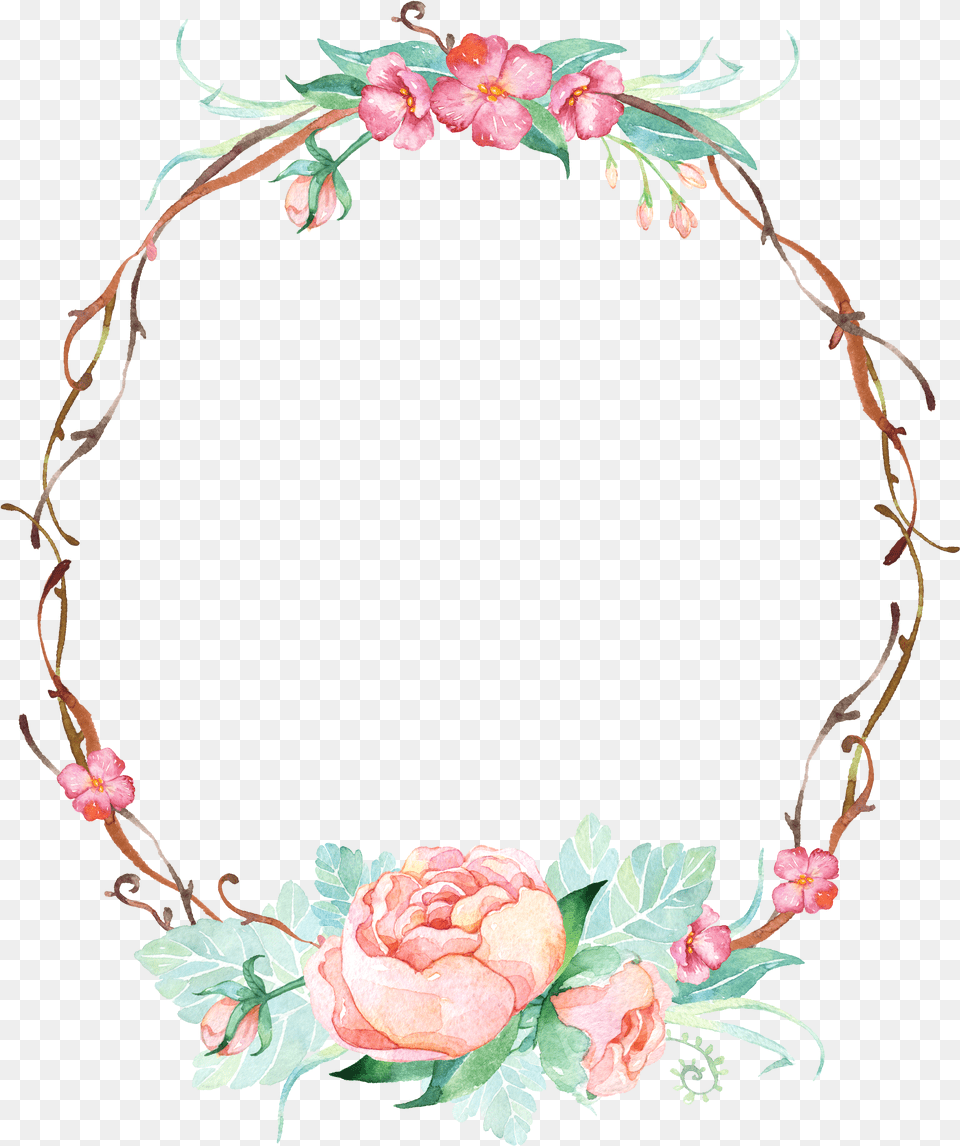 Peach Roses Flower Border Free Png