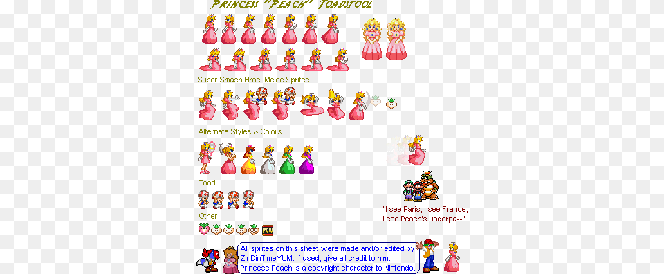 Peach Sprite Clipart Royalty Free Super Smash Bros 64 Peach, Person, Toy, Game, Super Mario Png Image