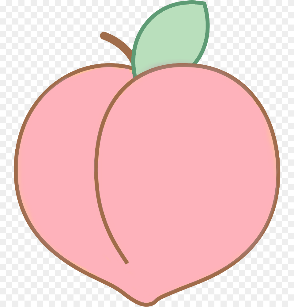 Peach Tumblr Peach Kawaii, Apple, Plant, Produce, Fruit Free Png Download