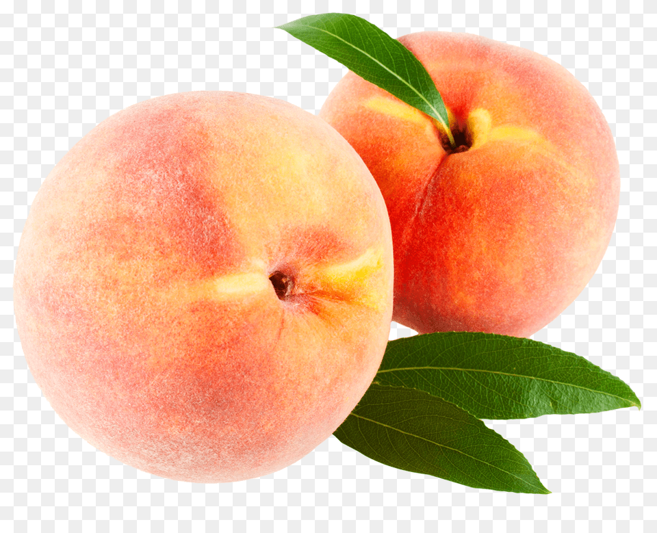 Peach With Leaves Image, Food, Fruit, Plant, Produce Free Transparent Png