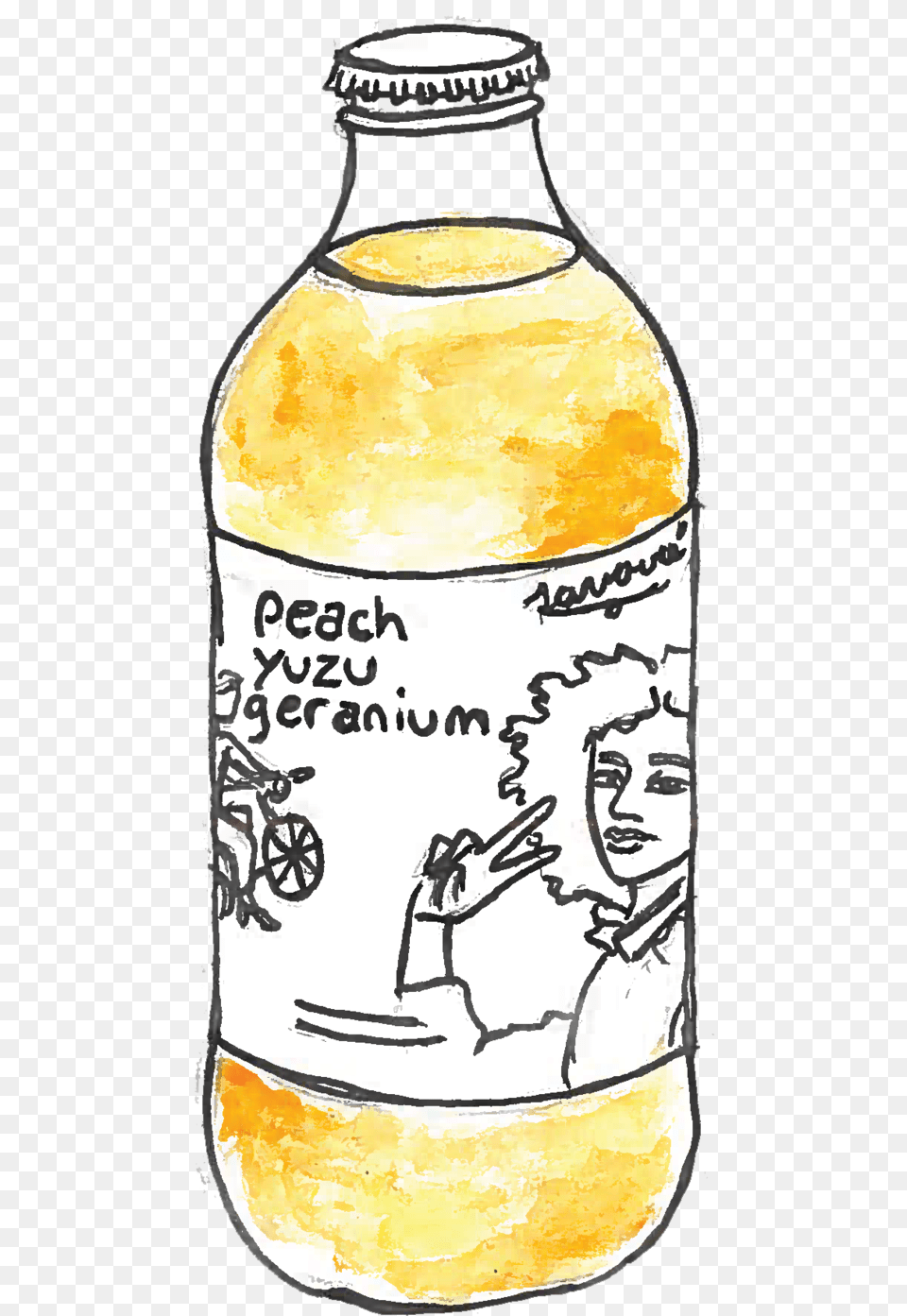 Peach Yuzu Geranium Soda Glass Bottle, Face, Person, Head, Alcohol Png Image