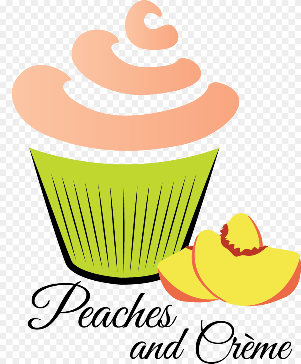 Peaches And Bakery, Cake, Cream, Cupcake, Dessert Png Image