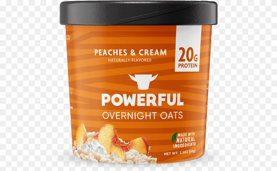 Peaches And Cream Overnight Oats Powerful Overnight Oats, Yogurt, Dessert, Food, Ice Cream Png