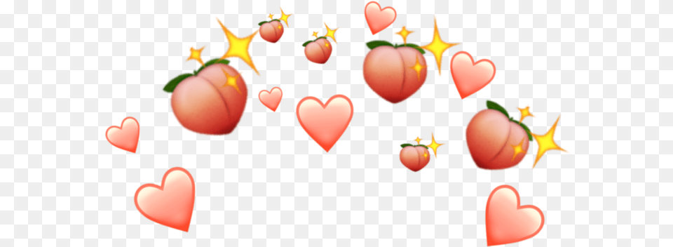 Peaches Feelingpeachy Peachy Peach Peachcrown Peach Emoji Crown, Heart Free Png