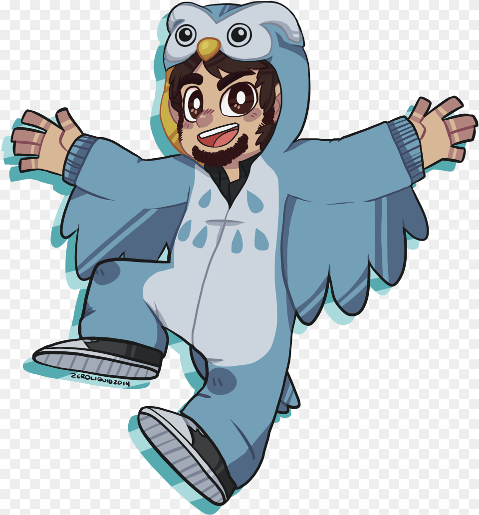 Peachie U2014 Zeroliquid Jontron In An Owl Kigu More Like Cartoon, Baby, Person, Body Part, Hand Free Png