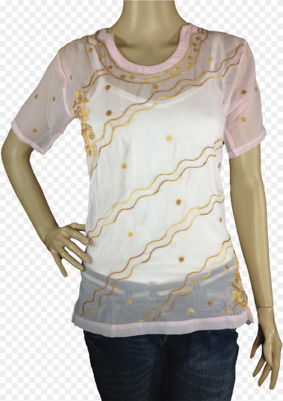 Peachskin Pink Georgette Kurti Sweater, Blouse, Clothing, T-shirt, Jeans Png