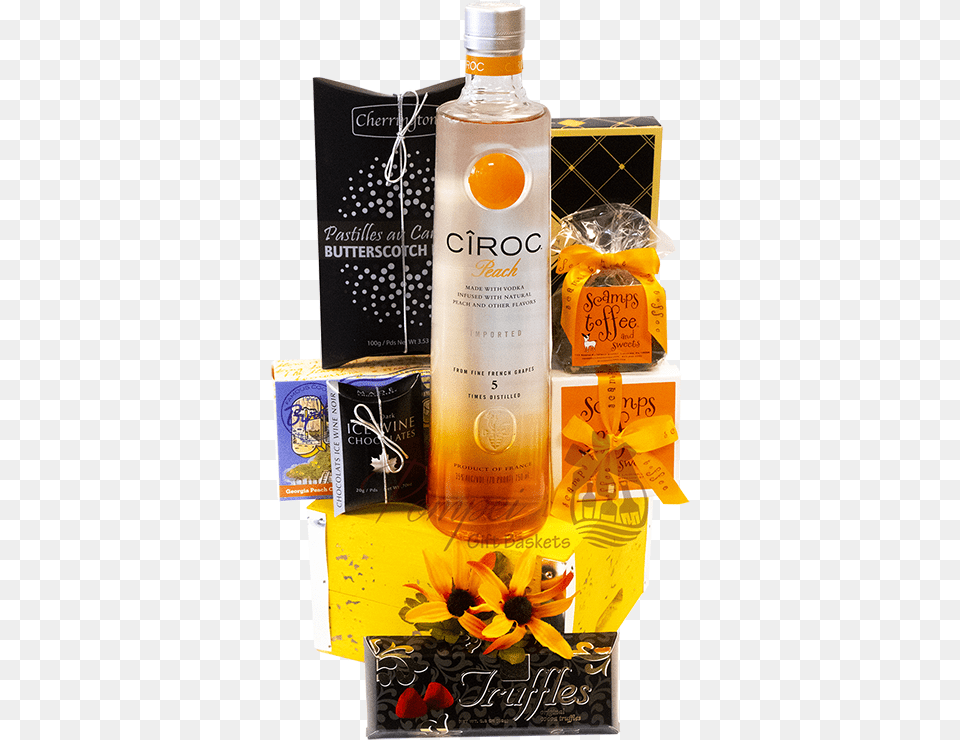 Peachy Keen Ciroc Vodka Gift Basket Ciroc Gift Basket Single Malt Whisky, Alcohol, Beverage, Liquor Free Png